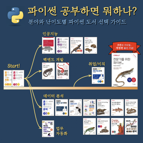 [파이썬 공부하면 뭐하나?] 분야와 난이도별 파이썬 도서 선택 가이드